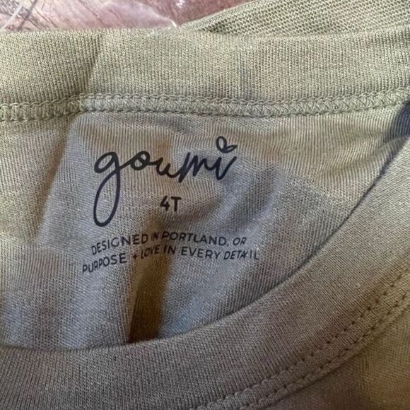 NWT Goumi Kids Artichoke Toddler Biker Set SZ 4T Shorts Tee Bamboo Green - Picture 2 of 3